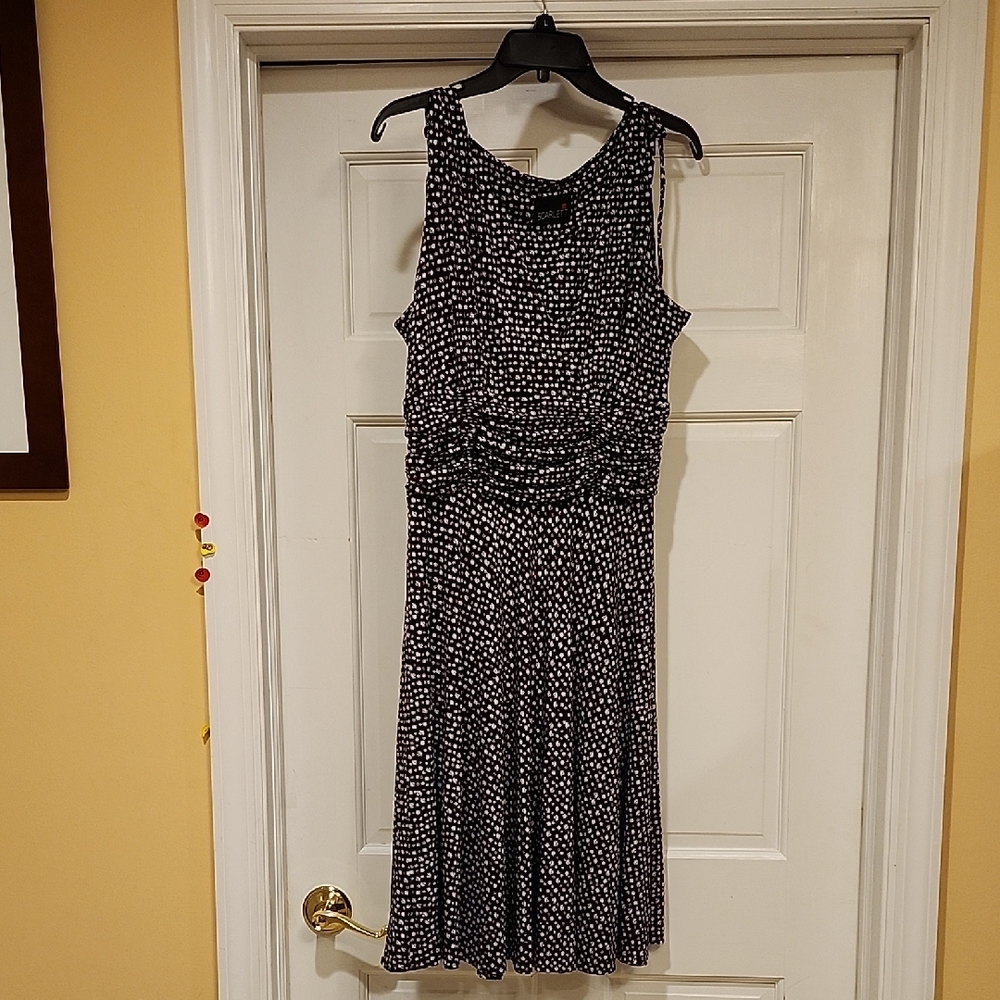 Scarlett Black and White Patterned Midi Dress